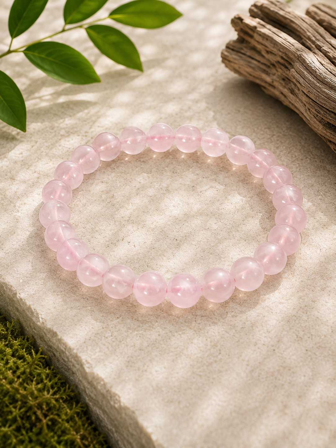 Rose Quartz Stretch Bracelet - 7.5 inches