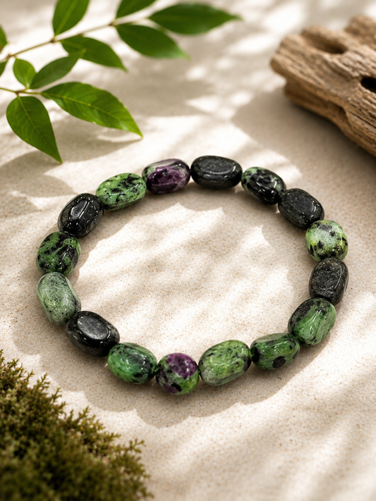 Natural Ruby Zoisite Stretch Bracelet