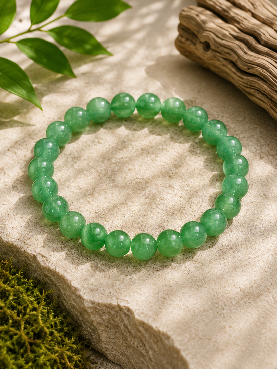 Natural Aventurine Stretch Bracelet - 7.5 inches